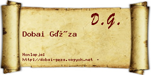 Dobai Géza névjegykártya