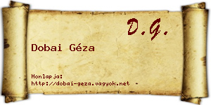 Dobai Géza névjegykártya