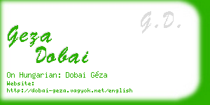 geza dobai business card